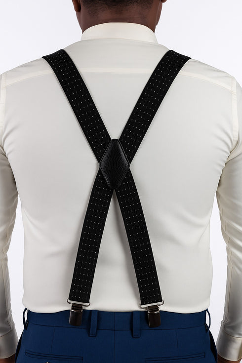 JKEL MB 01 Mens Dotted Wide Clip Braces